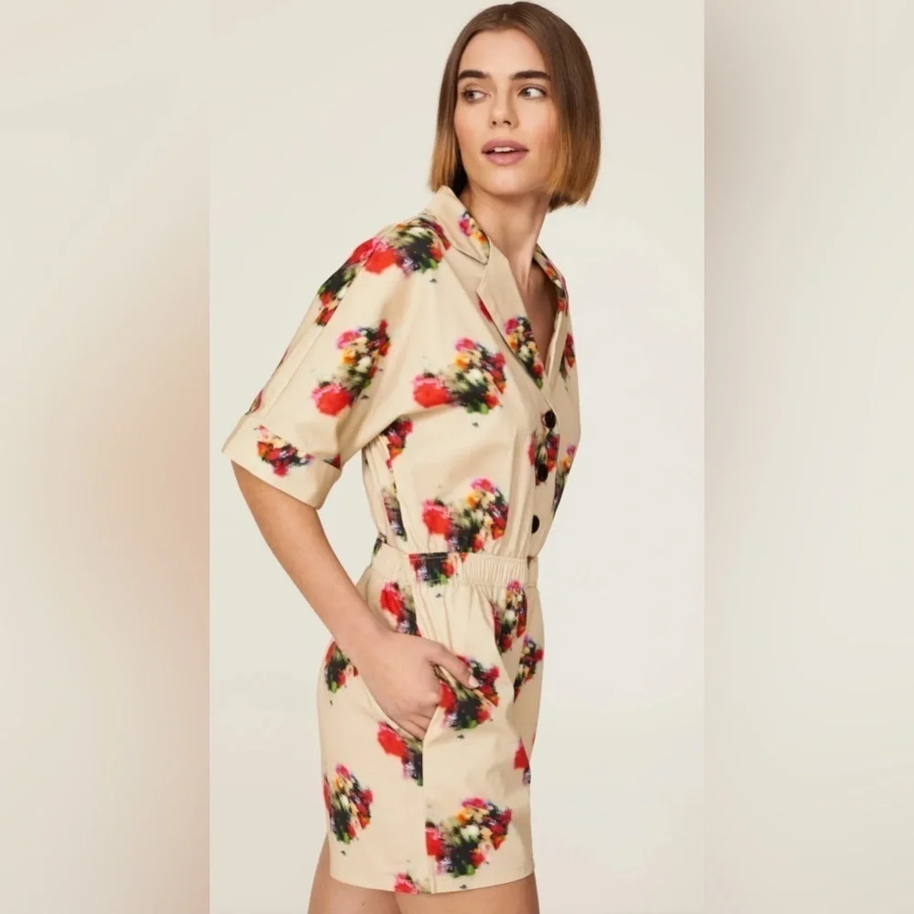 Adam Lippes x RTR Blurry Floral Romper Size 10 - Picture 2 of 8
